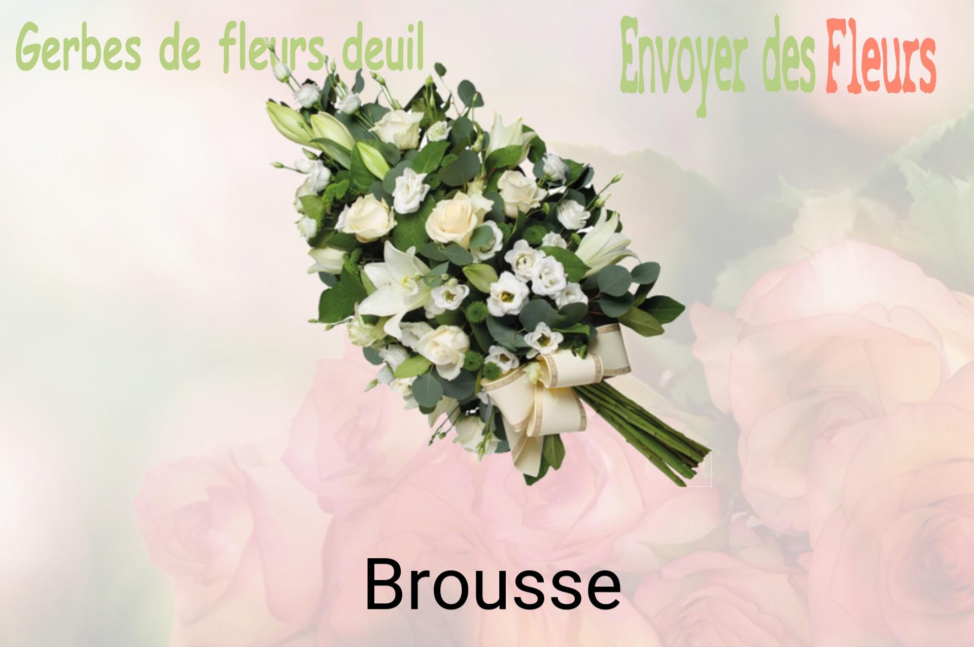 Gerbe de fleurs de deuil livrée à Brousse